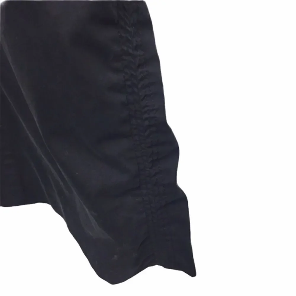 CLUB MONACO Black Lightweight Knee Length Pencil Skirt Side Ruching 0